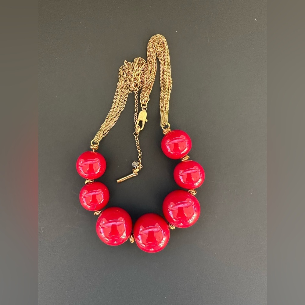 Kenneth Cole Red Beaded Necklace - Picture 7 of 12